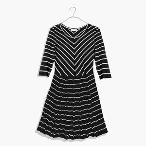 Anthropologie Puella Chevron Fit & Flare Tee Dress Petite L